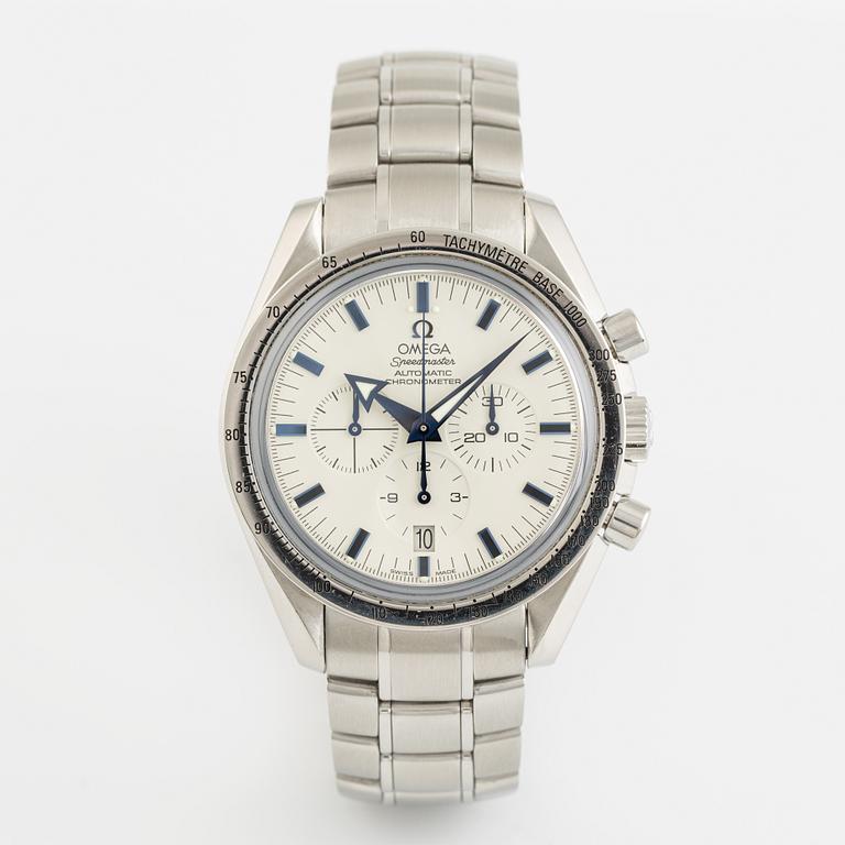 Omega, Speedmaster, Broad Arrow, chronograph, wristwatch, 42 mm.