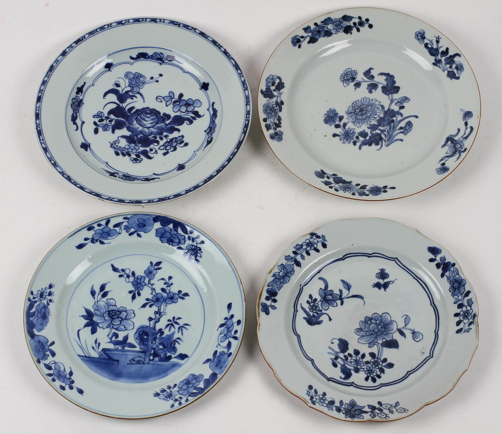 TALLRIKAR, 4 st, porslin, Kina, 1700-tal.