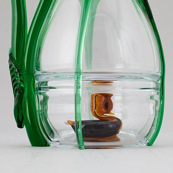 A Kosta Boda glass ewer by Ernst Billgren, late 20th Century.