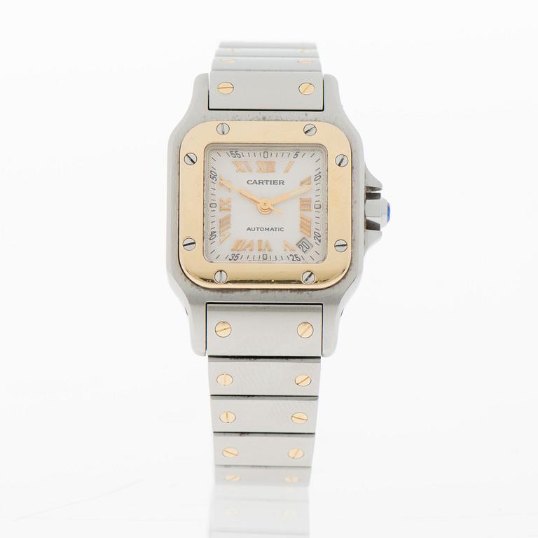 CARTIER, Santos, rannekello, 24 x 24 mm.