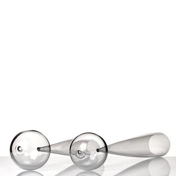 John Selbing, two glass sculptures "Klot över kon", Orrefors, Sweden 1954.