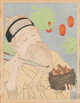 PAUL JACOULET, woodcut, signed, 1941.