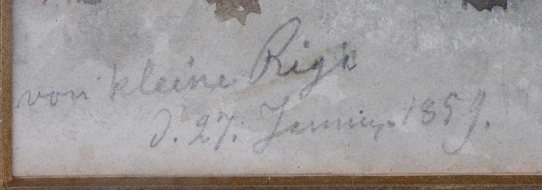 BILLING, THEODOR, akvarell, sign o dat 27 januari 1859.