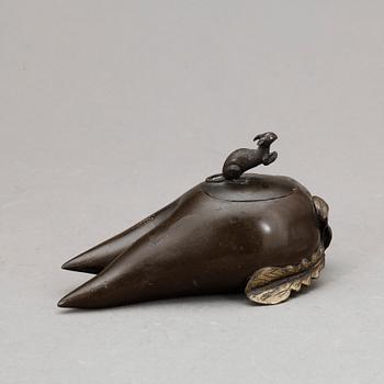 BLÄCKHORN, brons, Kina, sannolikt sen Qing dynastin.