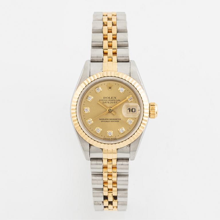 Rolex, Oyster Perpetual, Datejust, "Diamond Dial", wristwatch, 26 mm.