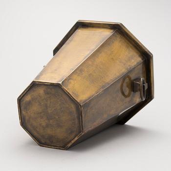 A patinated brass champagne bucket from the first half of the 20th Century.