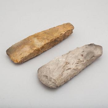 Two late neolithic flint axes.