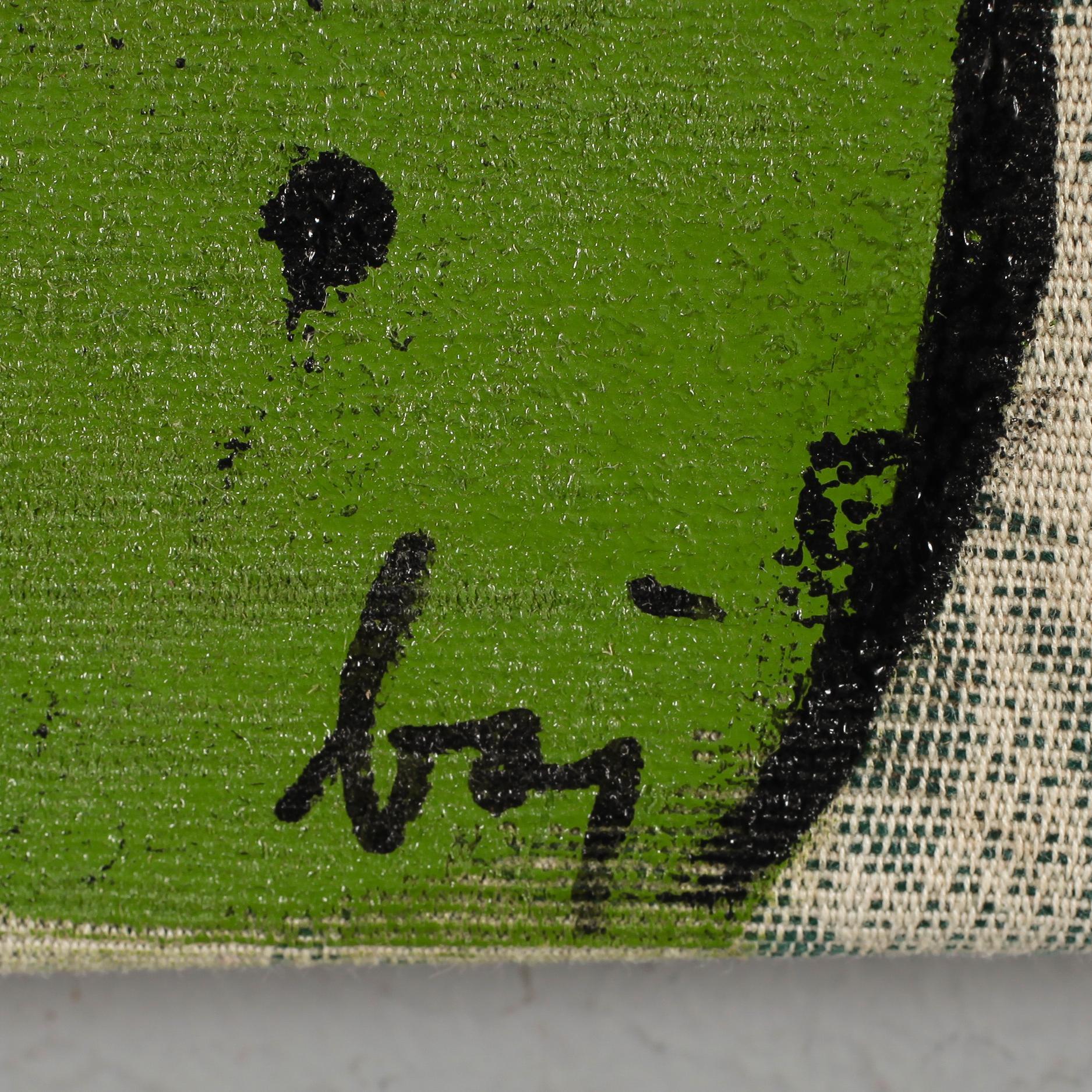 ENRICO BAJ, blandteknik samt collage på tyg, signerad och numrerad 1/50.