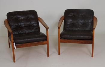 FÅTÖLJER, ett par. Design Folke Olsson för Bodafors, 1960-tal.