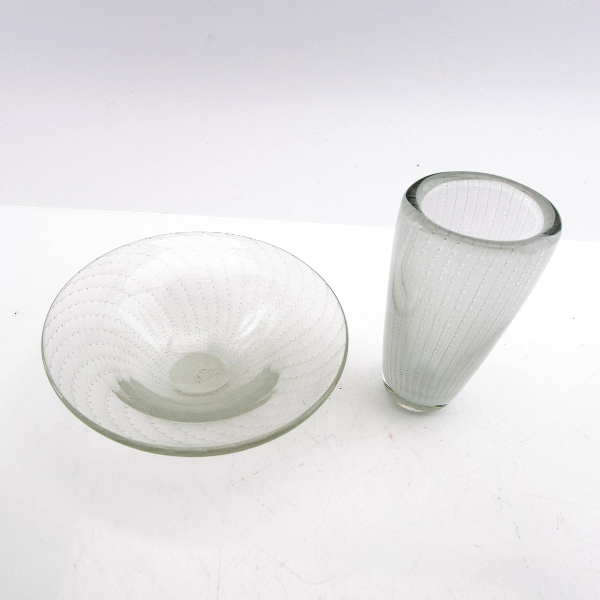 Kaj Franck, Bowl and vase, "Veil".
