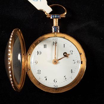 A gold, enamel and paste watch, marked: "Breguet, Paris" late 18th century.