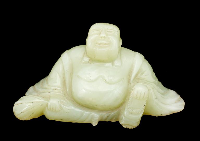 FIGUR, jade, orientalisk.