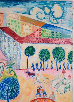 Isaac Grünewald, "Kungsträdgården, i solgasset".