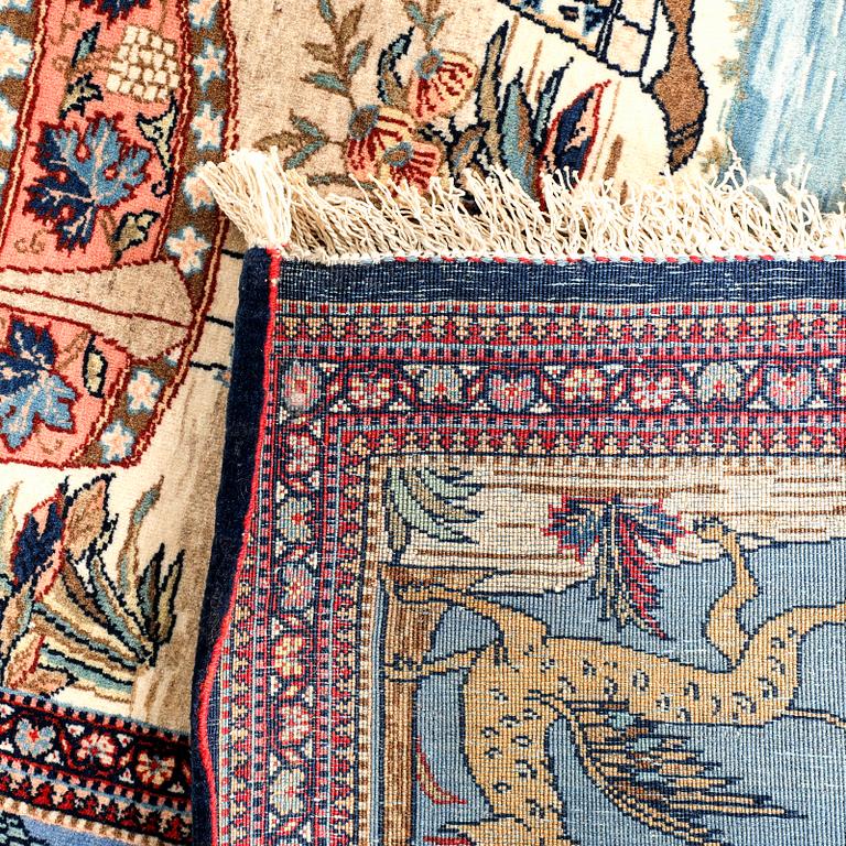 A signed Kashan 'Dabir' carpet, ca 206 x 136 cm.