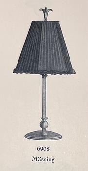 Harald Notini, bordslampor, ett par, Swedish Grace, modell "6908", Arvid Böhlmarks Lampfabrik, Stockholm, 1920-30-tal.