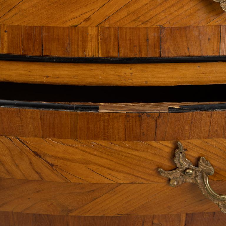 A Swedish parquetry rococo commode, Stockholm, later part 18th century.