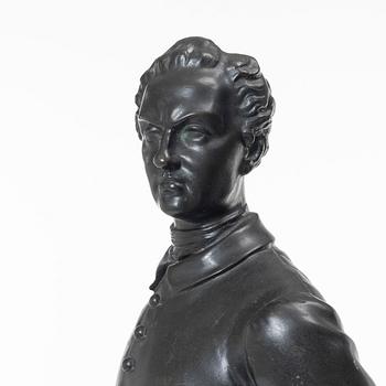 A bronze sculptur of King Charles XII of Sweden.