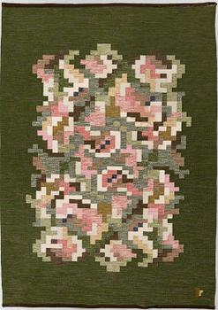 ERIK LUNDBERG, A CARPET, "Korall", flat weave, ca 199 x 138-140 cm, signed V.