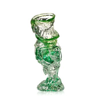 83. Fredrik Nielsen, a green tinted glass vase/sculpture, his own studio, Sweden, 2024.