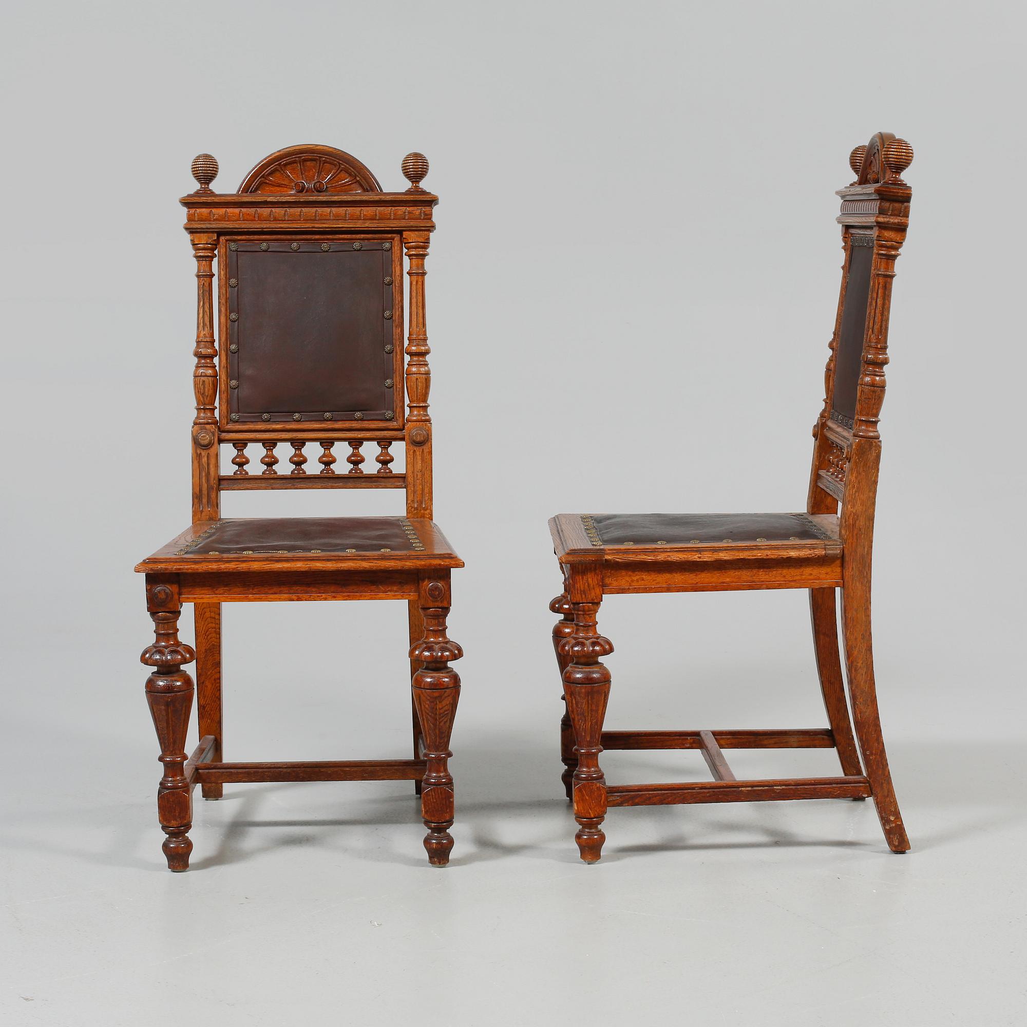 STOLAR, 6 st, nyrenässans, 1800-talets andra hälft.