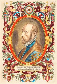 Abraham Ortelius, Ur: Theatrum Orbis Terrarum" (6). Världskarta, Europa, Asien, Afrika, Amerika samt porträtt. 1579.