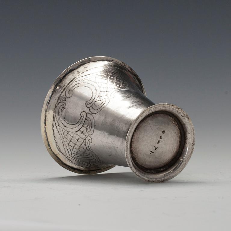 BÄGARE, silver, Gustaf Grönfelt, Borgå 1797. Höjd 8,5 cm.