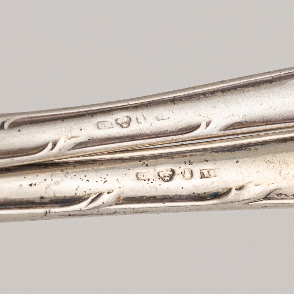 Bestickservis, 64 delar, Gustaf Möllenborg, Stockholm, bl.a. 1899.