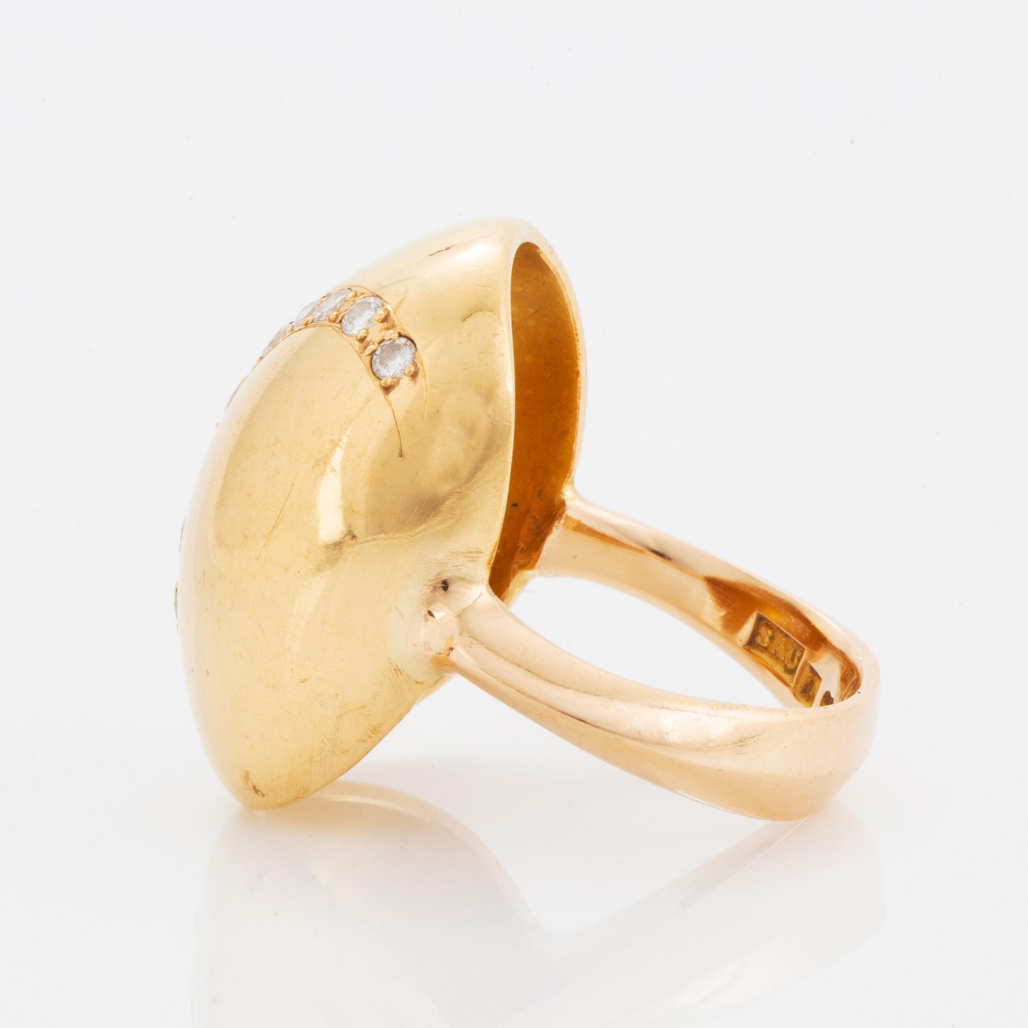 Brillant-cut diamond paisley ring, Karl-Heinz Sauer.