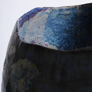 Eva Bengtsson, a stoneware floor vase, own studio, Frillesås, around the year 2000.