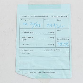 Rolf Gohs, gouache & inkk, 3, signed. Covers for Fantomen, 1980's.