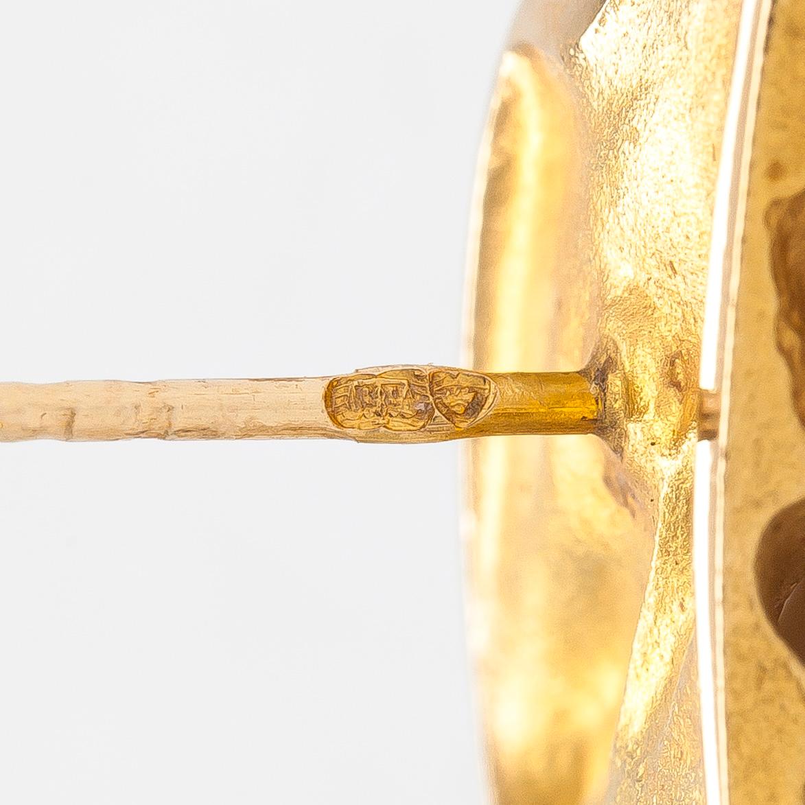 Björn Weckström, a pair of 14K gold 'Frutto' earrings for Lapponia.