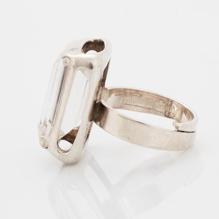 Bengt Hallberg, ring, silver med bergkristall.
