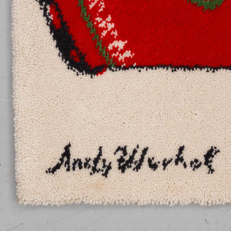 A rug after Andy Warhol, "Campbells Tomato Soup", by Ege Artline, second half of the 20th century, 87 x 81 cm.