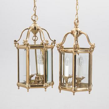 Ceiling lamps, a pair, England, second half of the 20th century.