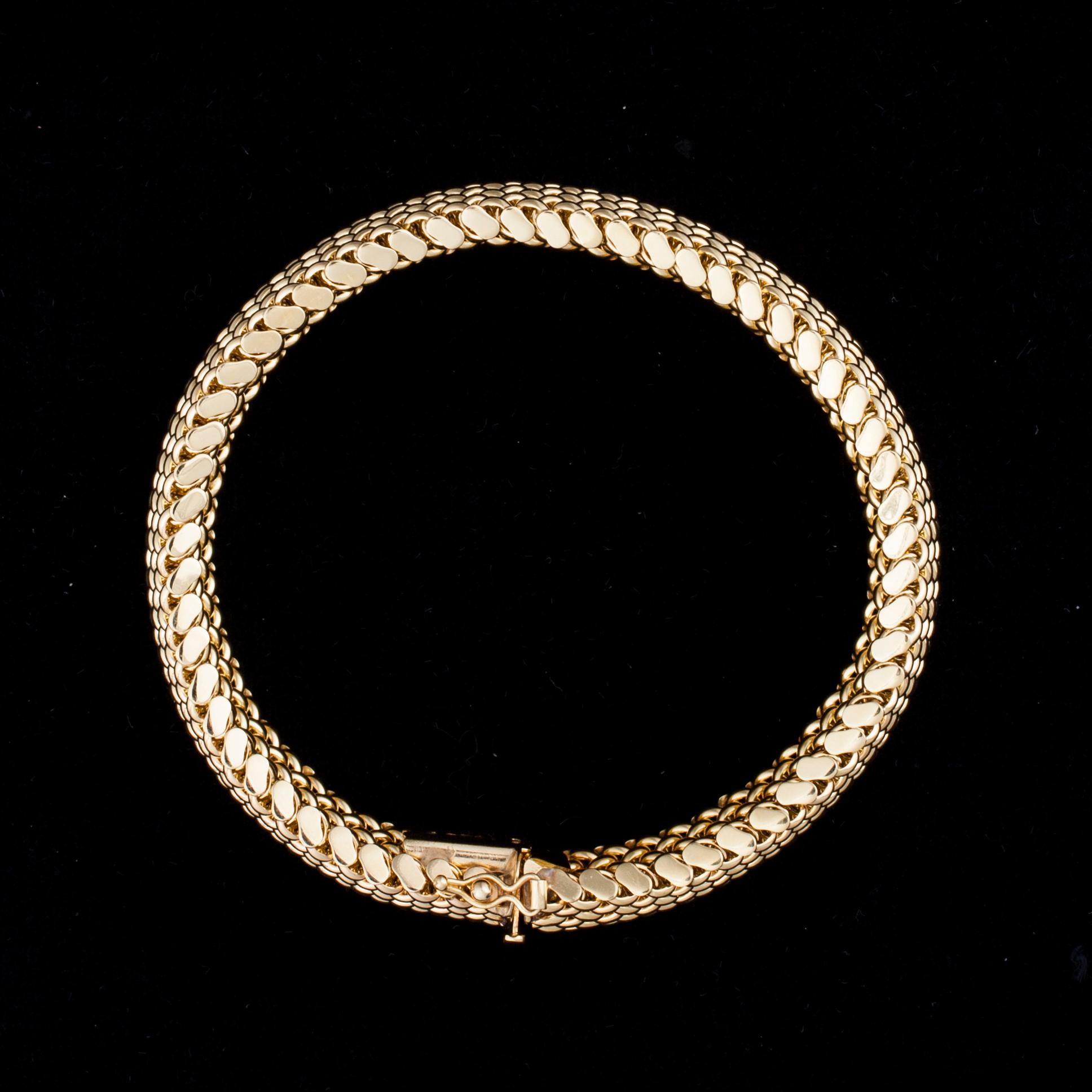 ARMBAND, 14K guld, Italien, importstämplar Faber Art. Vikt 40,7 g.