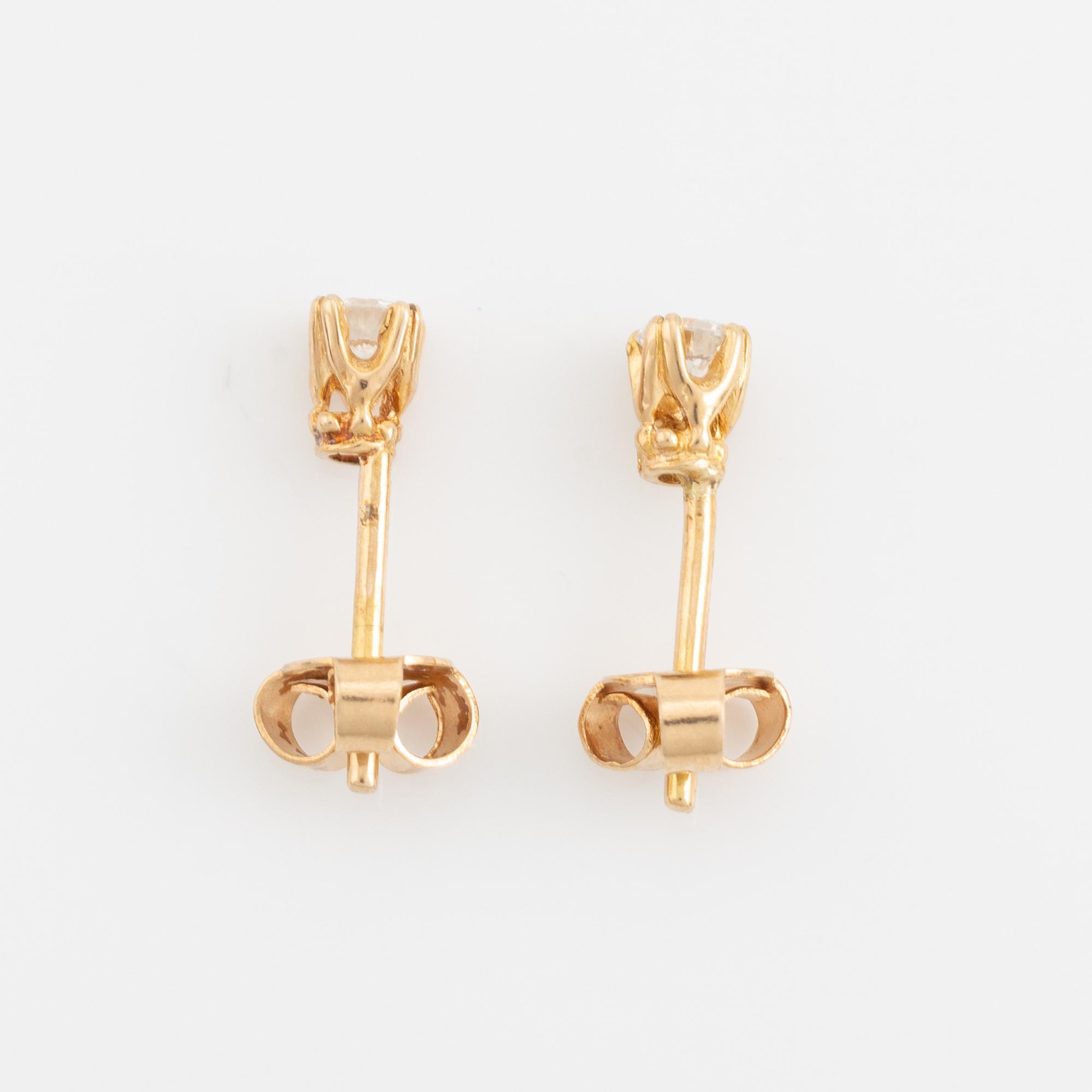 Brilliant cut diamond earrings.