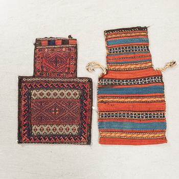 Namakdun 2 pcs Kurdistan/Quchan and Afshar/Beludj (Zabol area) old/semi-antique approx. 71x40 and 64x40 cm.