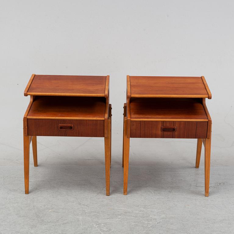 Sängbord, teak, ett par, 1900-talets andra hälft.