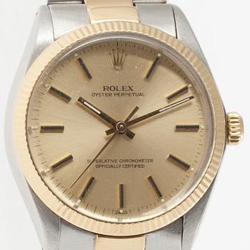 ARMBANDSUR, herr, Rolex Oyster chronometer, stål och guld 1900-talets slut.