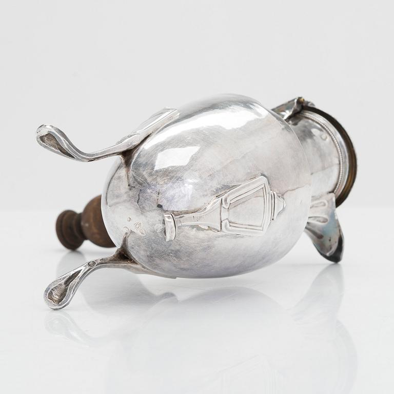 A French silver chocolate pot, Paris 1798-1809. Maker's mark LJMR.