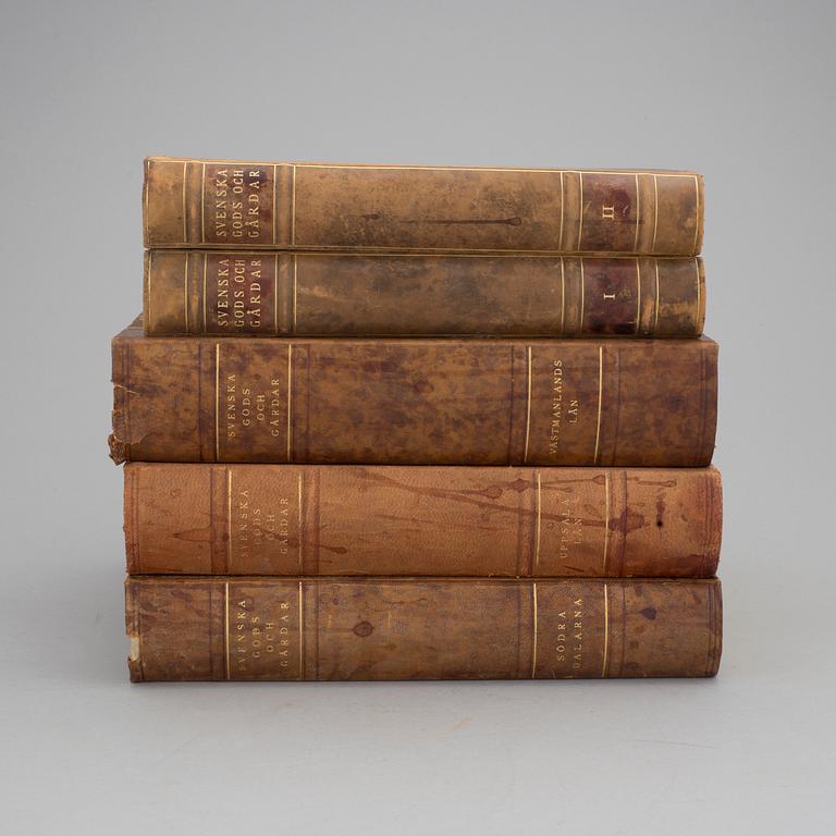 SVENSKA GODS OCH GÅRDAR, 5 vol, Stockholm-Uddevalla 1930-40.