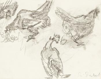 Siri Derkert, charcoal, signed.