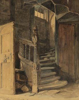 Josef Wilhelm Wallander, Staircase, possibly Gripsholm.