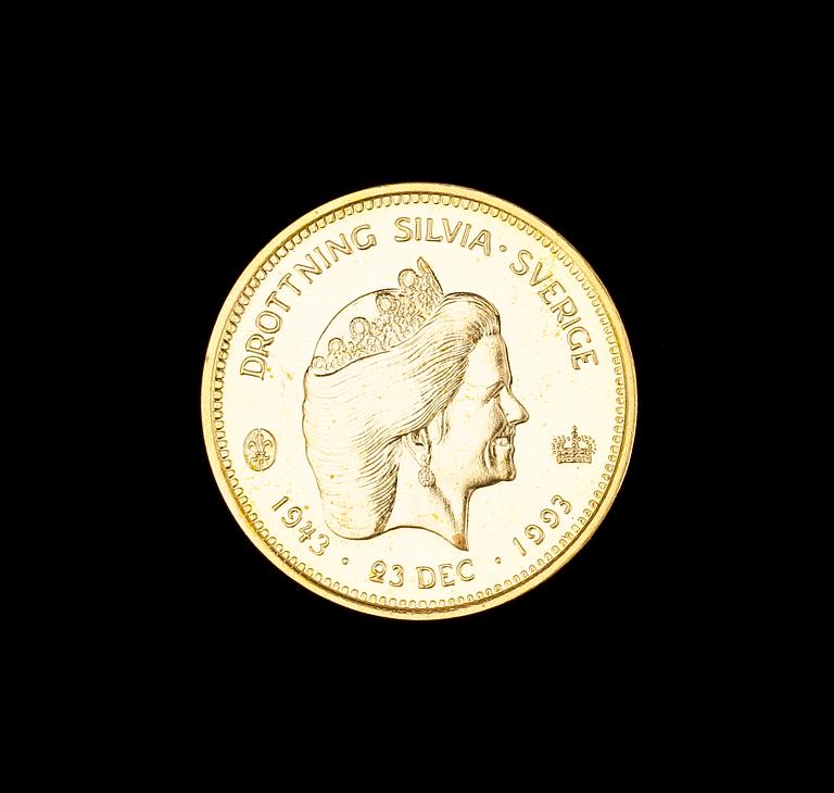 MYNT, guld, Drottning Silvia, 1993. 5,8g.