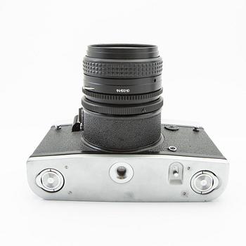 Camera, Kiev 60, and 3 lenses.