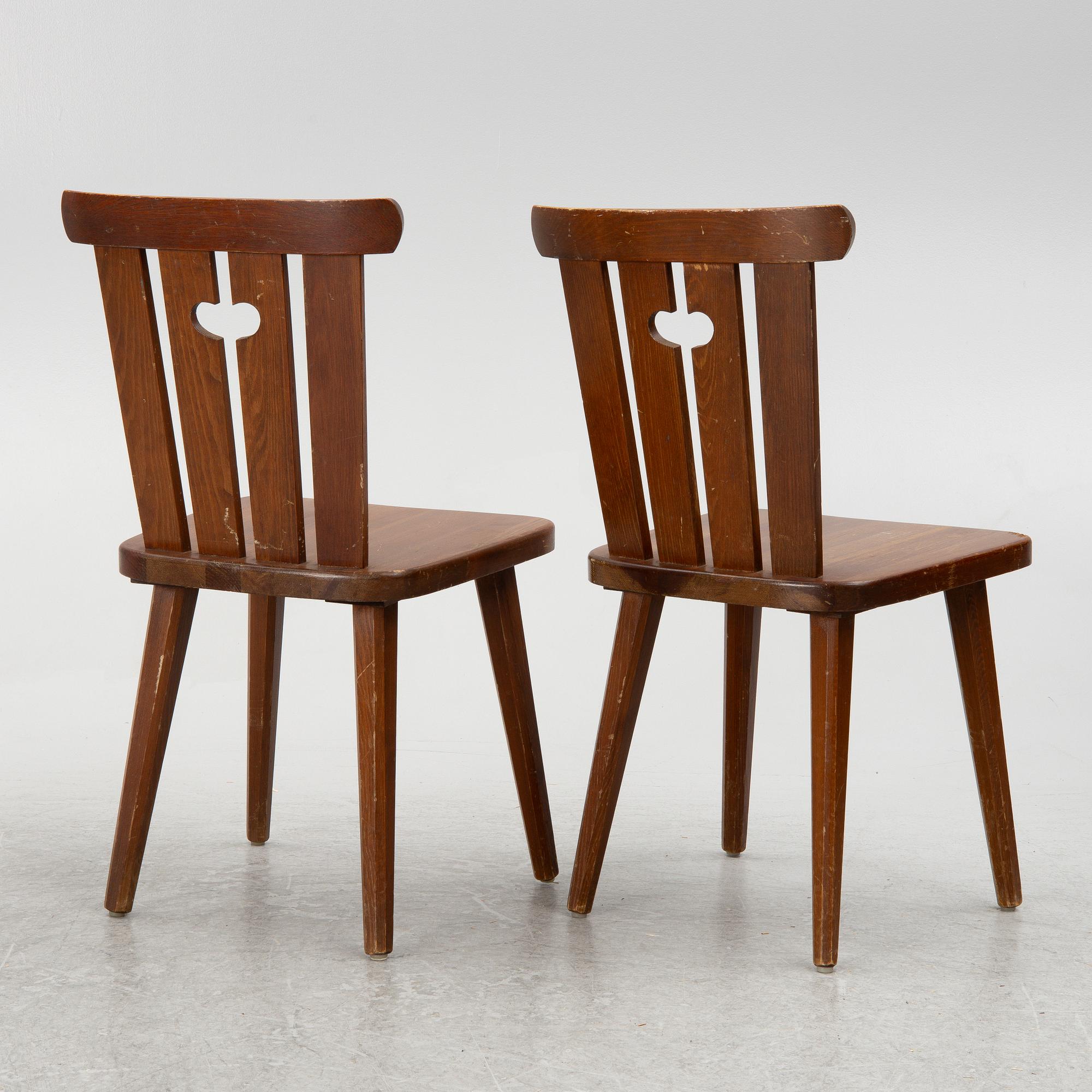 Göran Malmvall, six chairs, Svensk Fur, Karl Andersson & Söner, 1970-tal.
