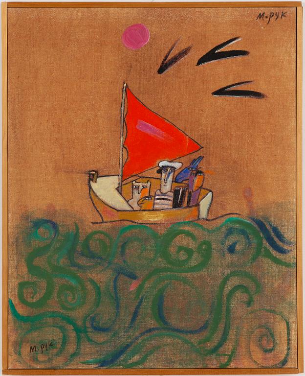Madeleine Pyk, Sailing boat on a choppy sea.