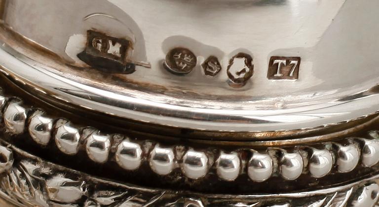 KRYDDUPPSATS, 6 del, silver, Gustaf Möllenborg, Stockholm 1921. Vikt ca 280 g.