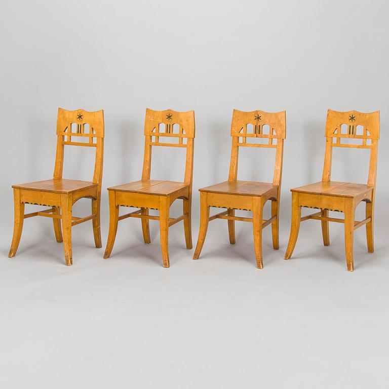 Yrjö Blomstedt, probably, chairs 4 pcs, circa 1900.
