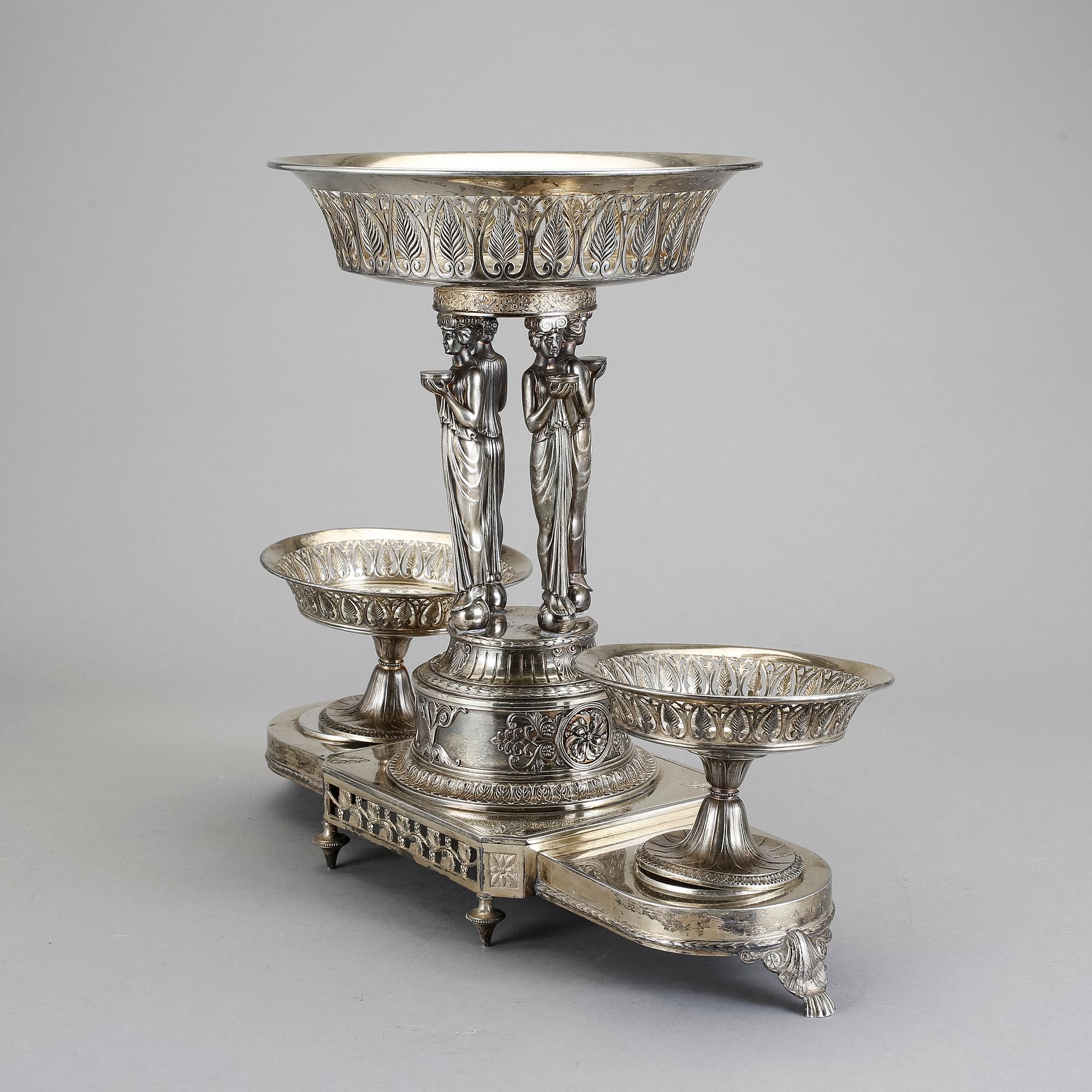 BORDSUPPSATS, nysilver, Württembergische Metallwarenfabrik WMF, 1900-talets början.